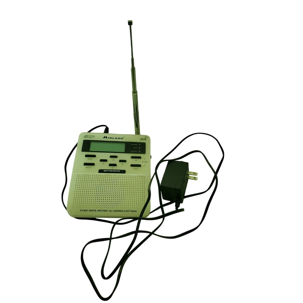 Midland WR120B SAME Digital Weather All Hazards Alert Radio NOAA White